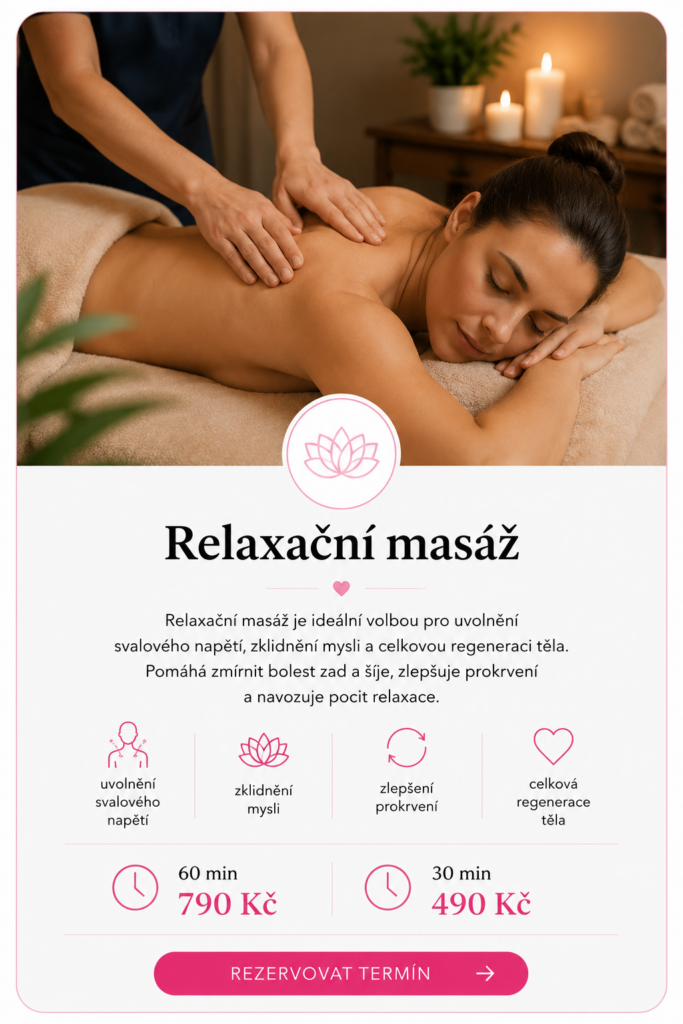 Relaxační masáž zad a celého těla pro uvolnění svalů | Hey Beauty Liberec